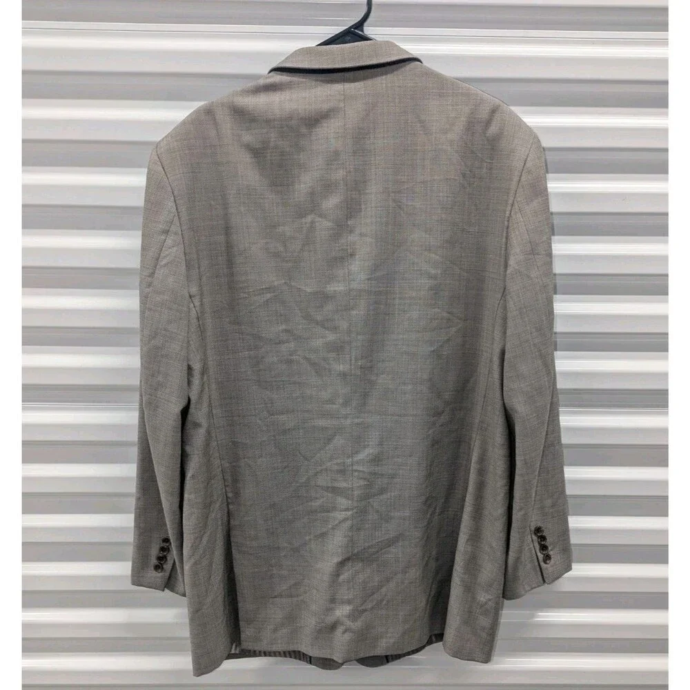 Old Money Quiet Luxury Bachrach 100% Wool Gray Blazer‎ Sport Coat 46L